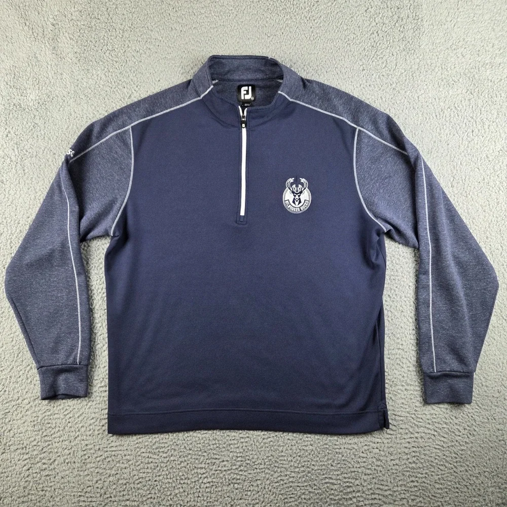 Milwaukee‎ Bucks Pullover Mens XL Blue FJ FootJoy NBA Basketball
